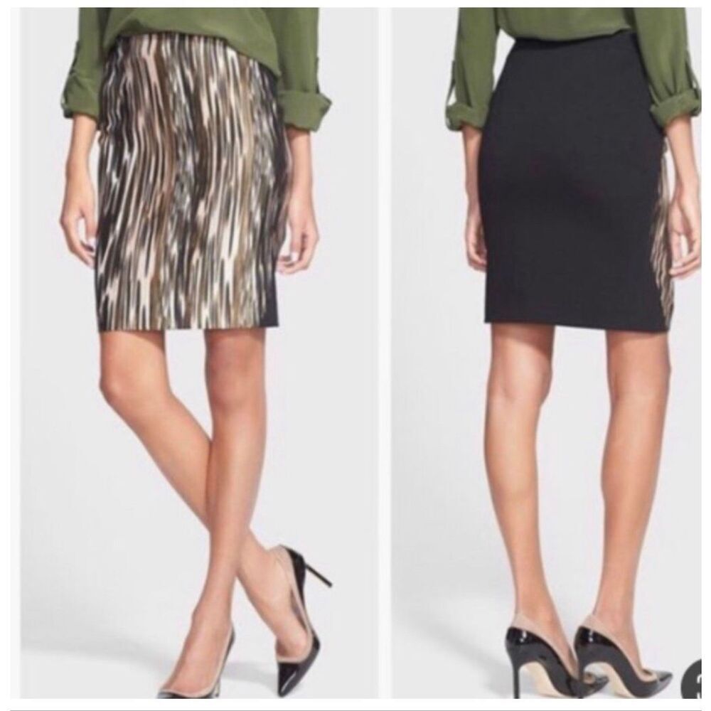 Diane Von Furstenberg Emma Mikado wool/silk blend pencil skirt size 12 NWT